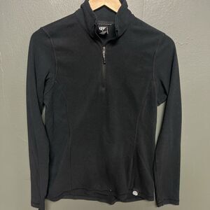 REI Co-Op Sweatshirt Men Small Black Quarter Zip Fleece Pullover Sweater Adult
